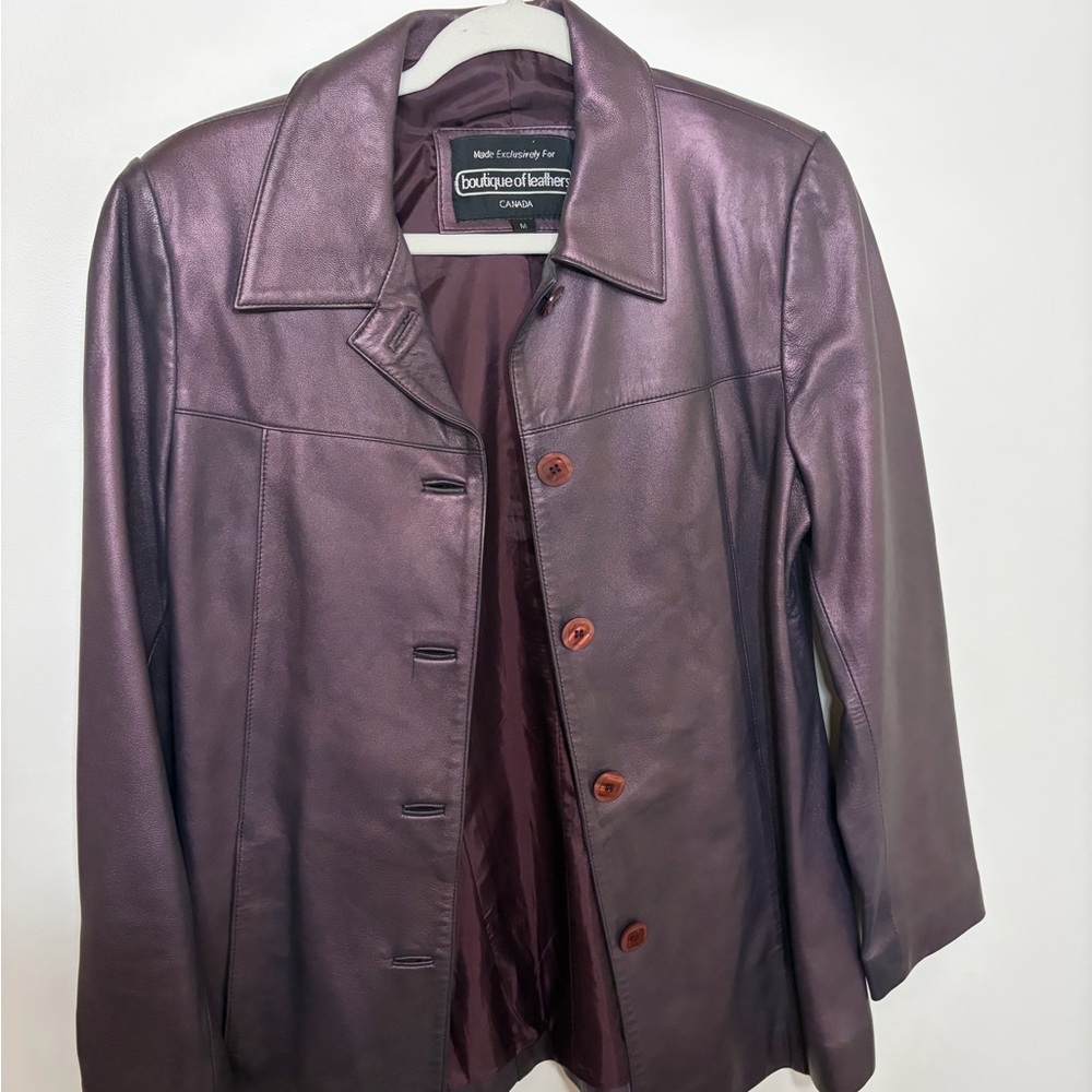 Women's Purple Leather Jacket